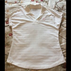 White Lady Hagen breast cancer ribbon golf shirt NWOT